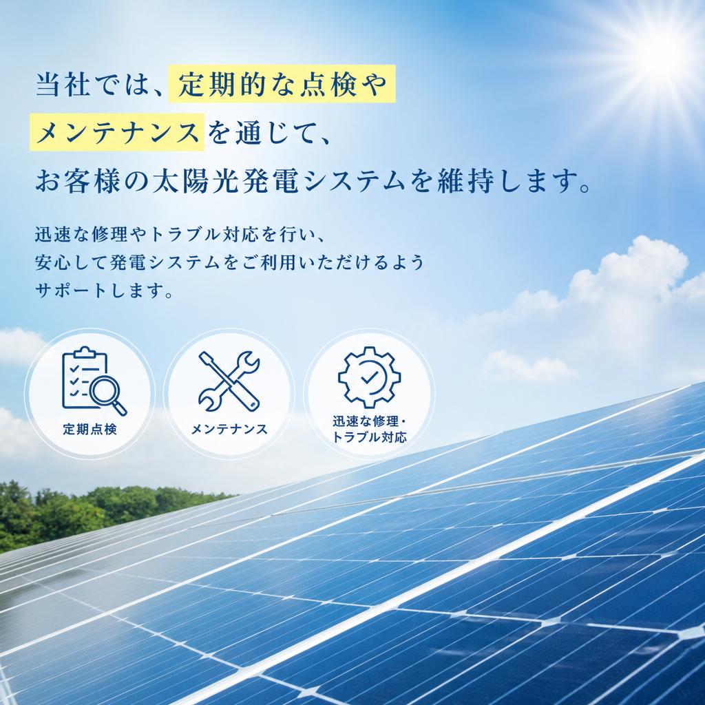 信頼のメンテナンス：私たちが提供するサービス