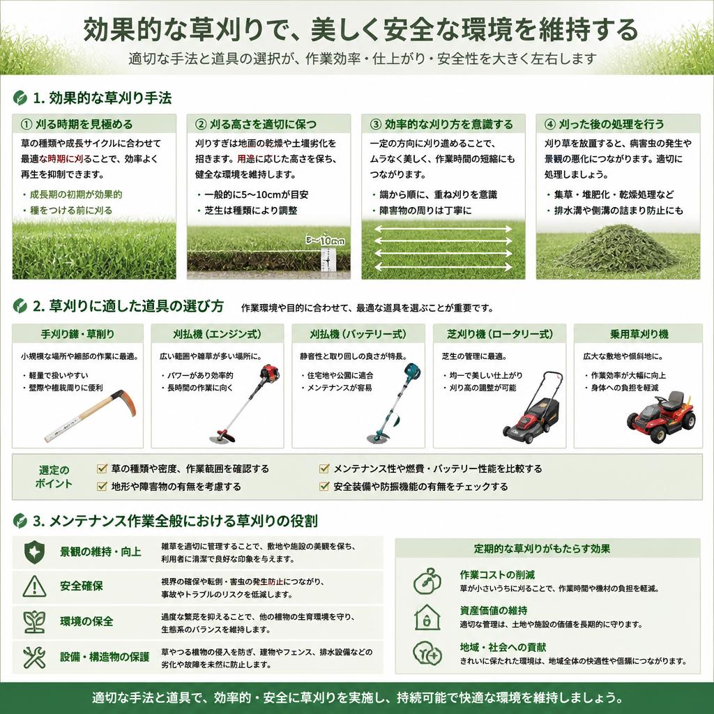3. 草刈りの方法とメンテナンス作業