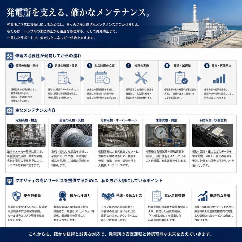 メンテナンスと修理の流れ