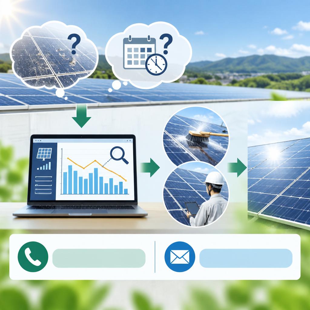 洗浄すべきか迷ったら、まずは無料の発電量解析をご相談ください