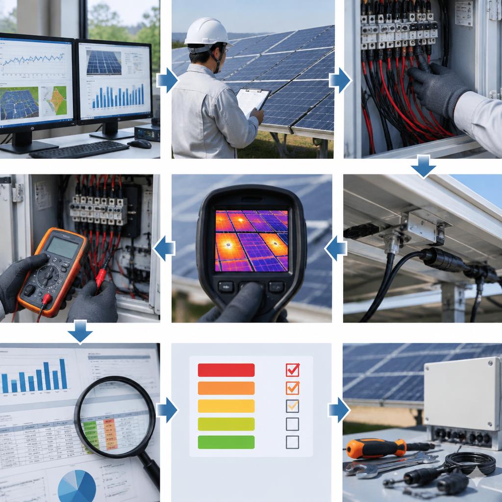 原因を見極めるプロの点検｜測定・現地調査・発電量解析